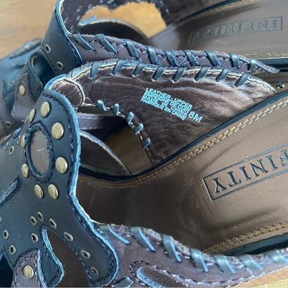 Vintage Infinity Women Leather Slip On High Heel Sandals Size 8 - Picture 6 of 8